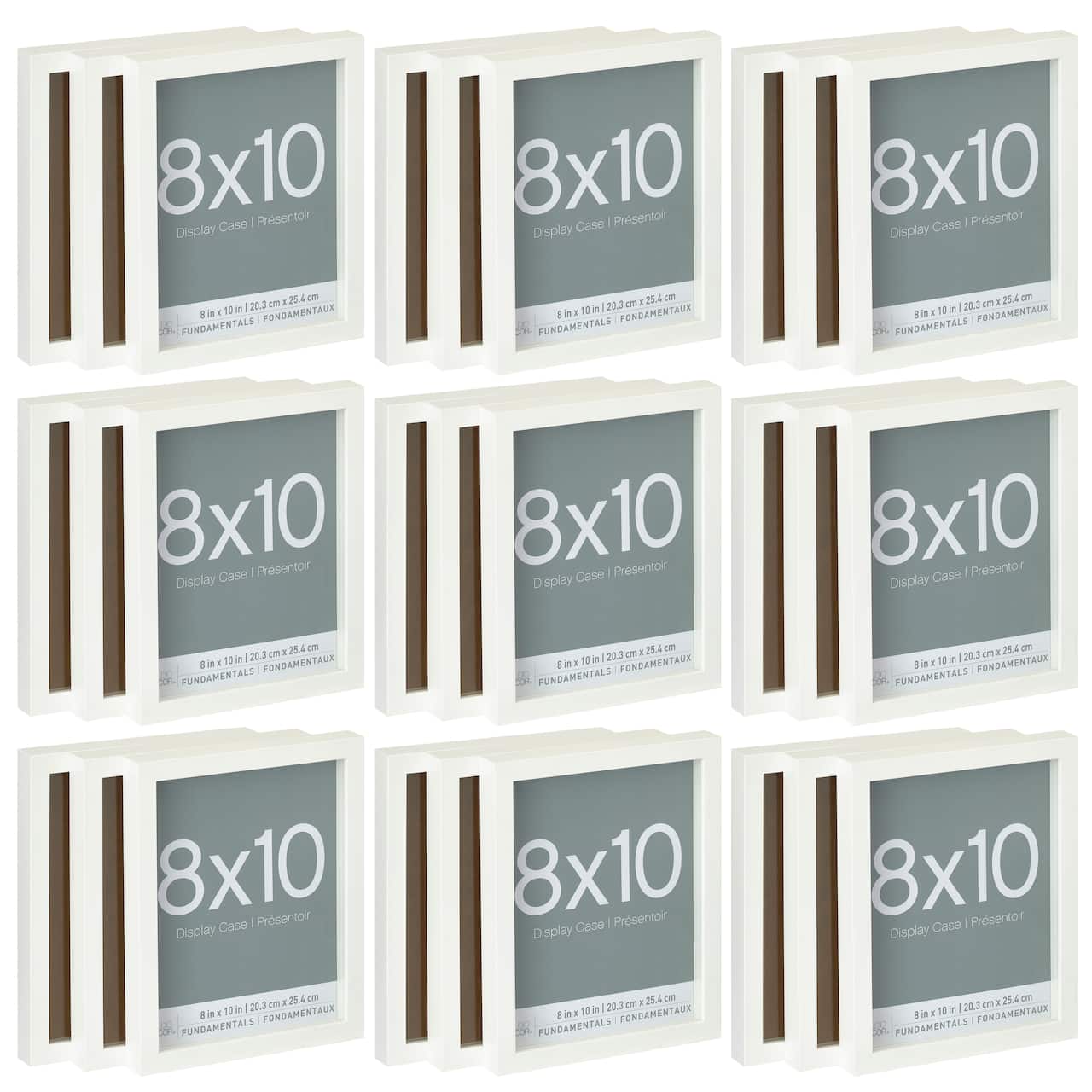 9 Packs: 3 ct. (27 total) White Fundamentals 8" x 10" Display Case by Studio Décor®